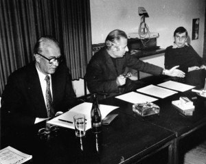 1978 Schulbuchautorentagung im Kölner Ostkolleg mit Wladyslaw Markiewicz(links) und Christian Graf von Krockow (Mitte)